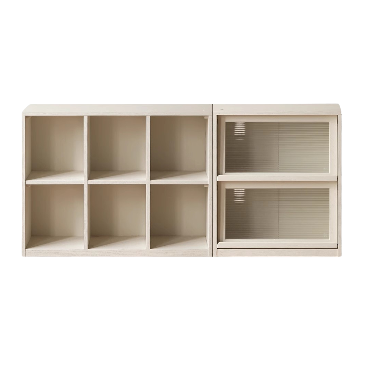 Oak Solid Wood Cream Style Modern Bookcase