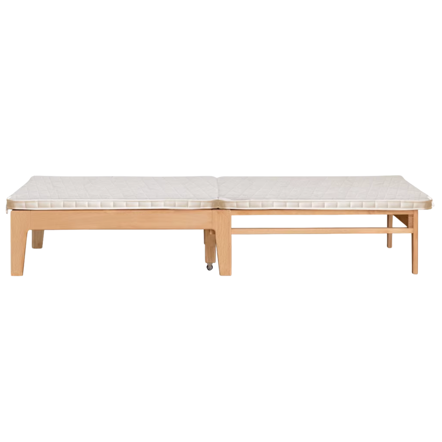 Oak, Beech, Solid Rubberwood Folding Sofa Bed, Retractable Sofa.