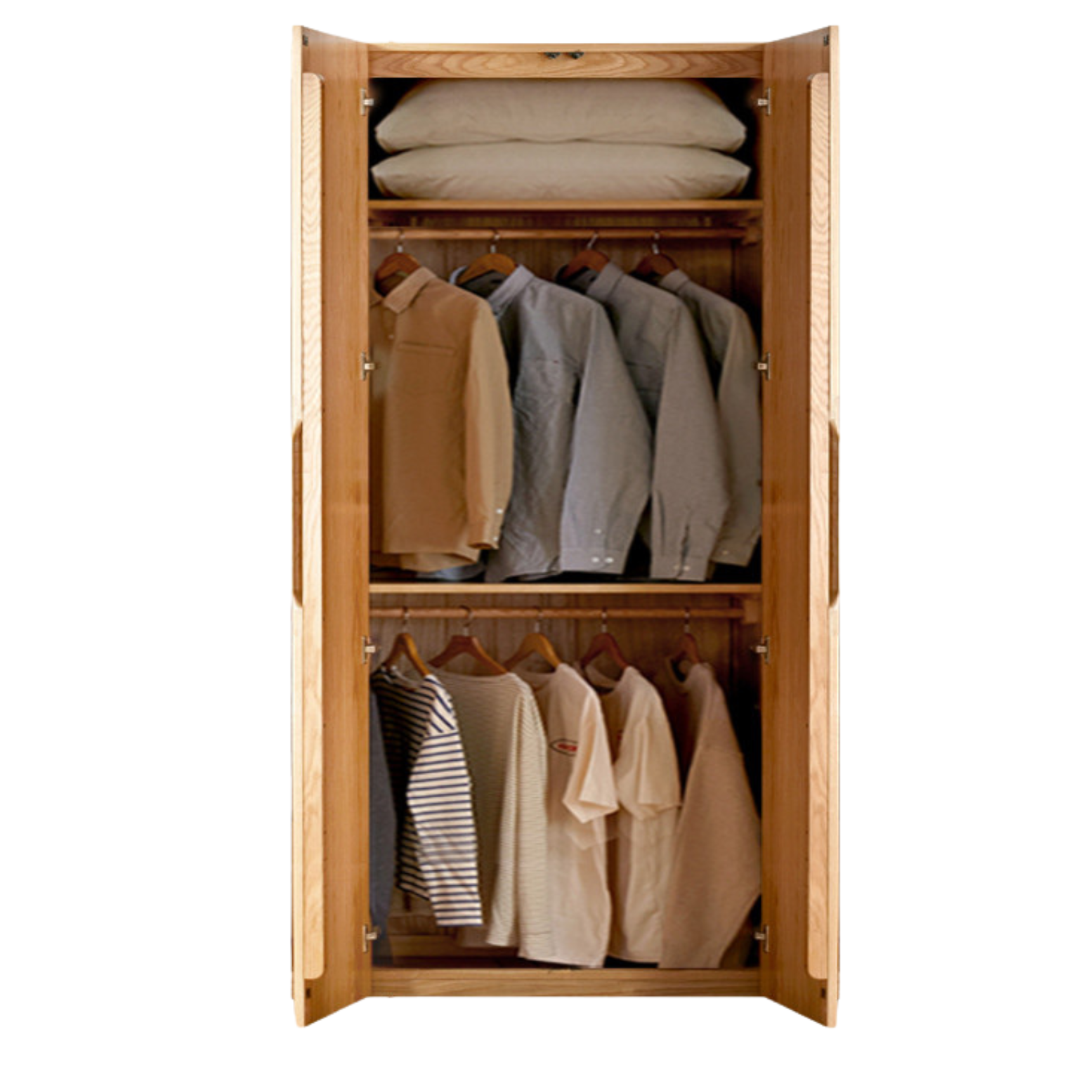 Oak Solid Wood Nordic Wardrobe.