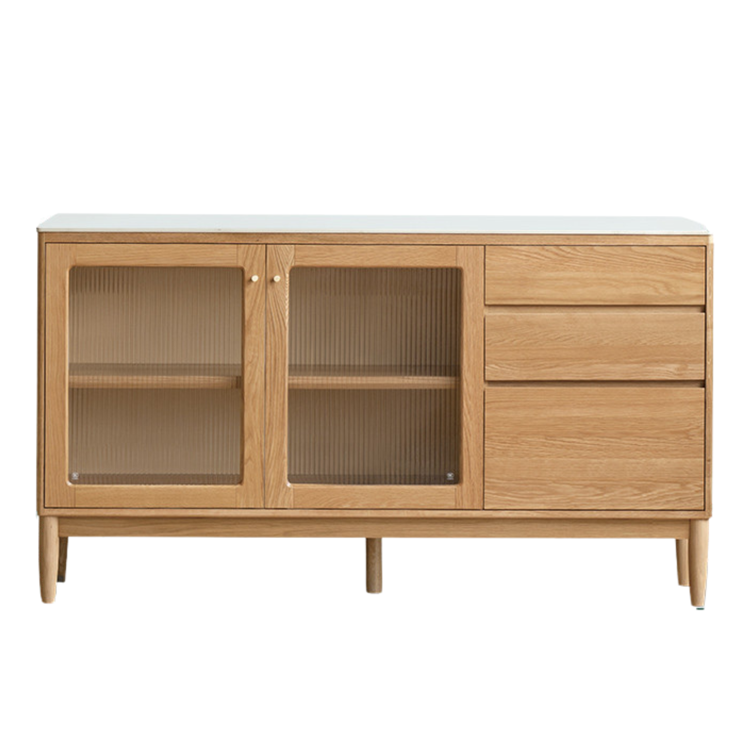 Oak Solid Wood Rock Plate Capacity High Storage Cabinet