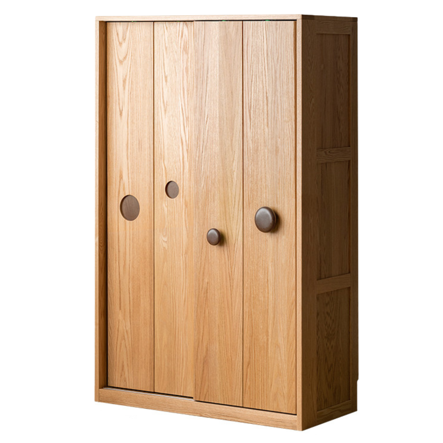 Oak Solid Wood Children's Sliding Door Wardrobe