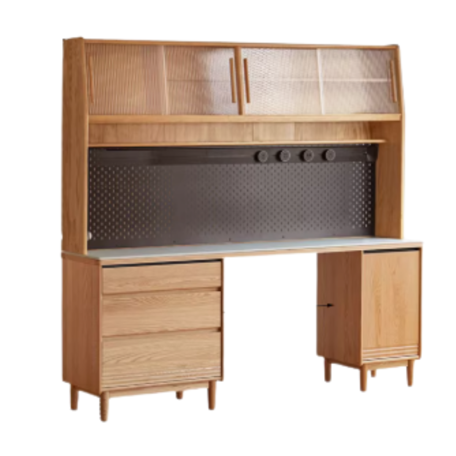 Oak, Ash Solid Wood Modern Rock Board Sideboard