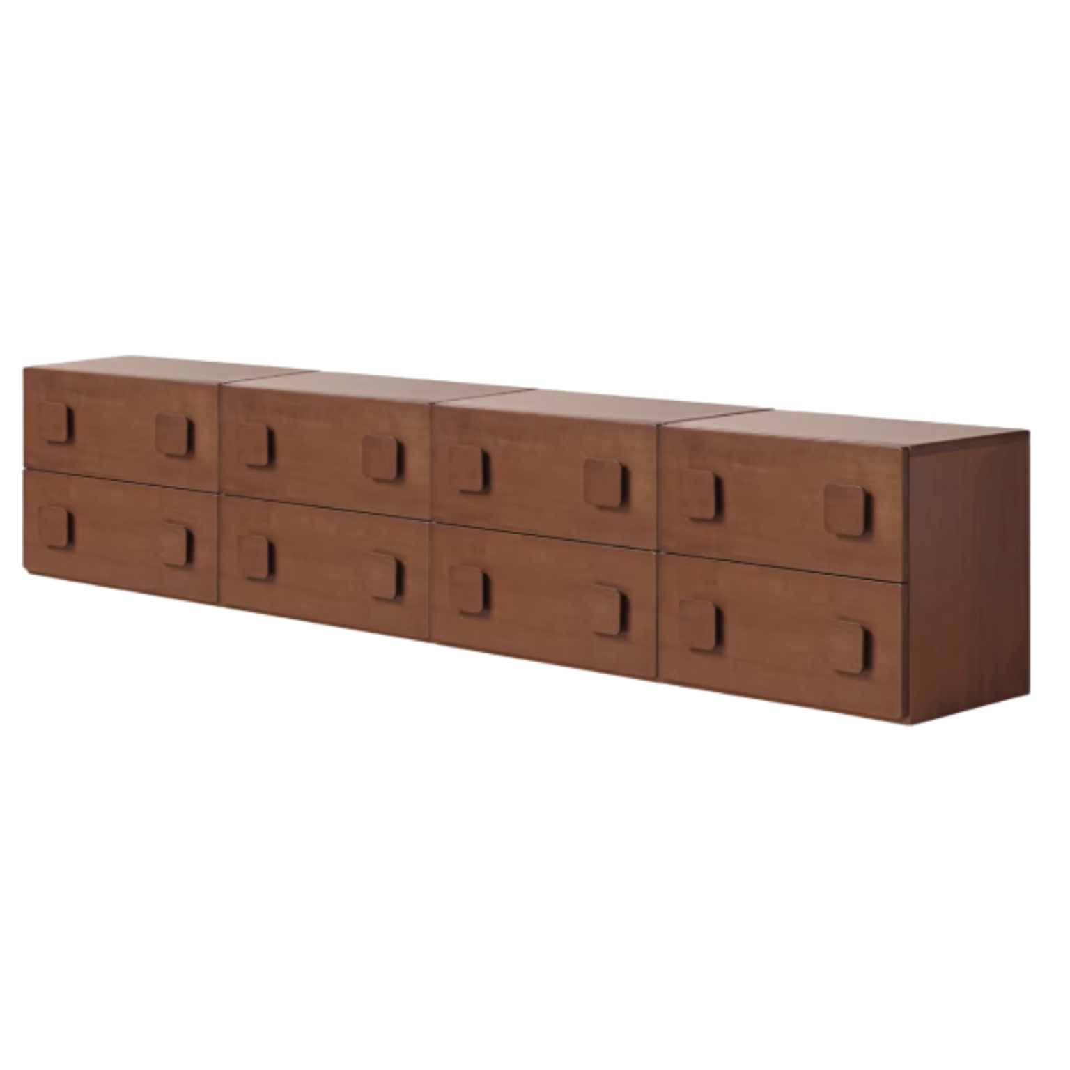 Poplar, Black Walnut, Ash, Cherry, Oak Solid Wood Retro Module Combination TV Cabinet.