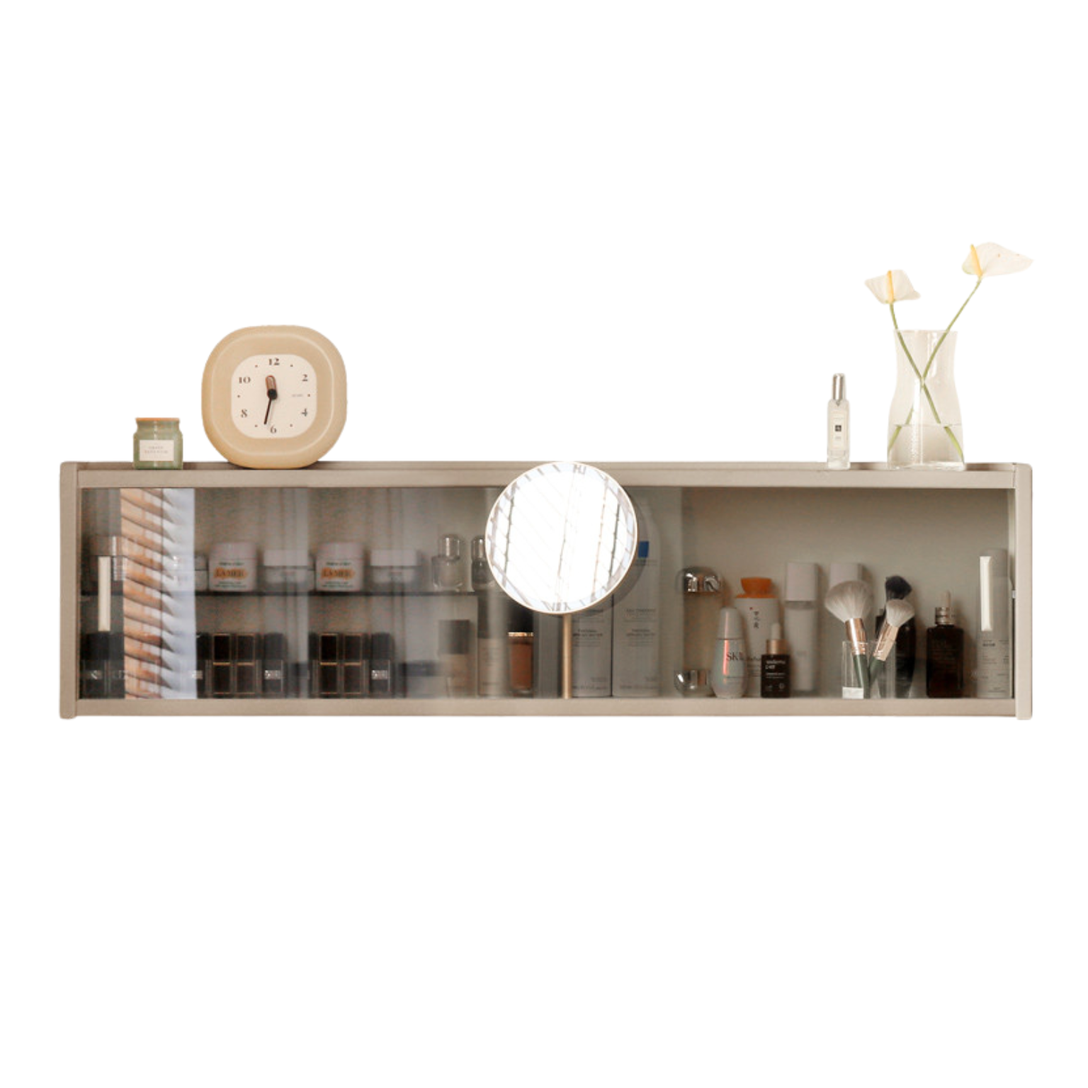 Solid Rubberwood Cream Style Vanity Table Integrated Drawer.