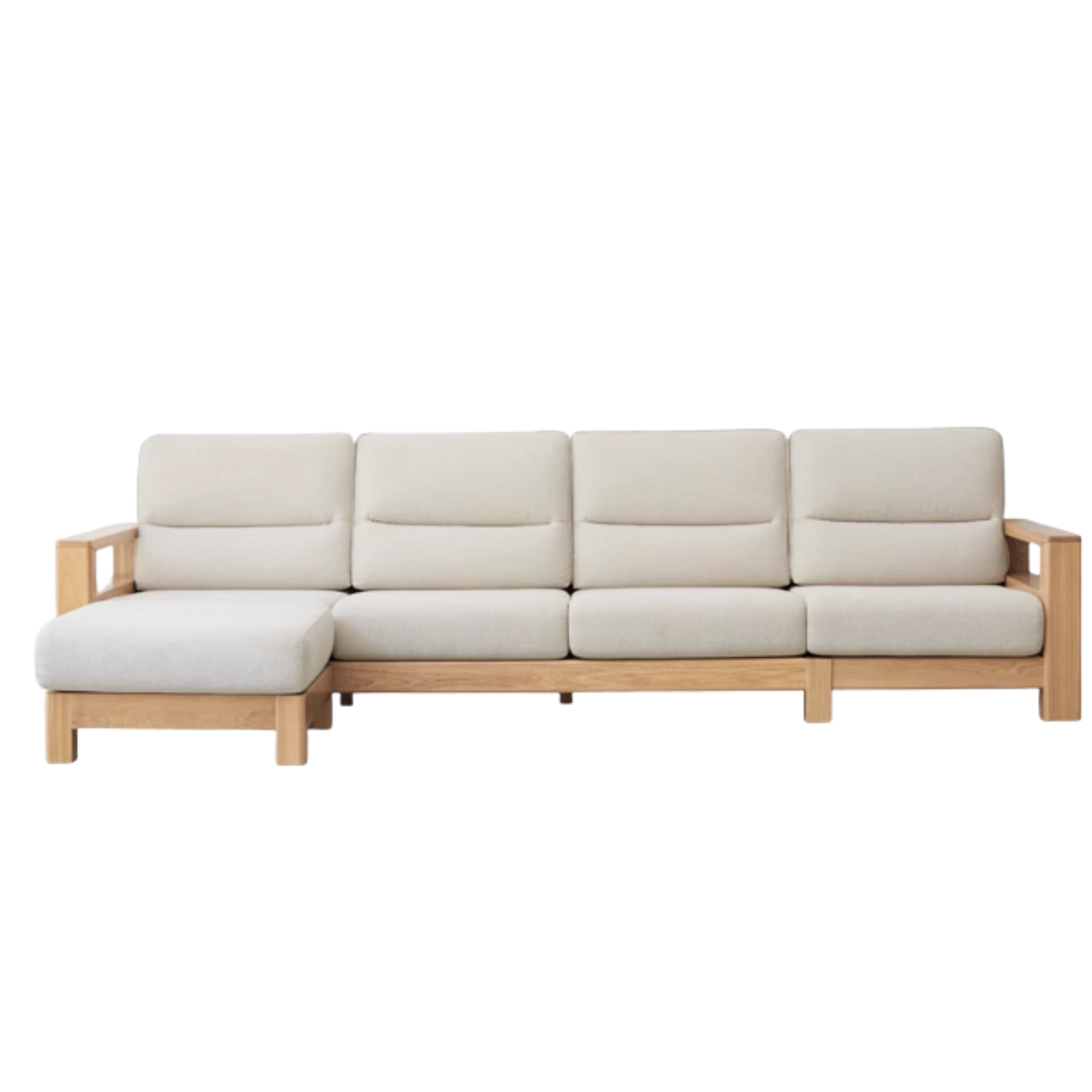 Ash Solid Wood Corner Sofa.