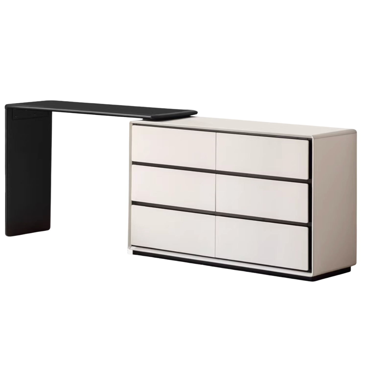 Solid Rubberwood Cream Style Dressing Table