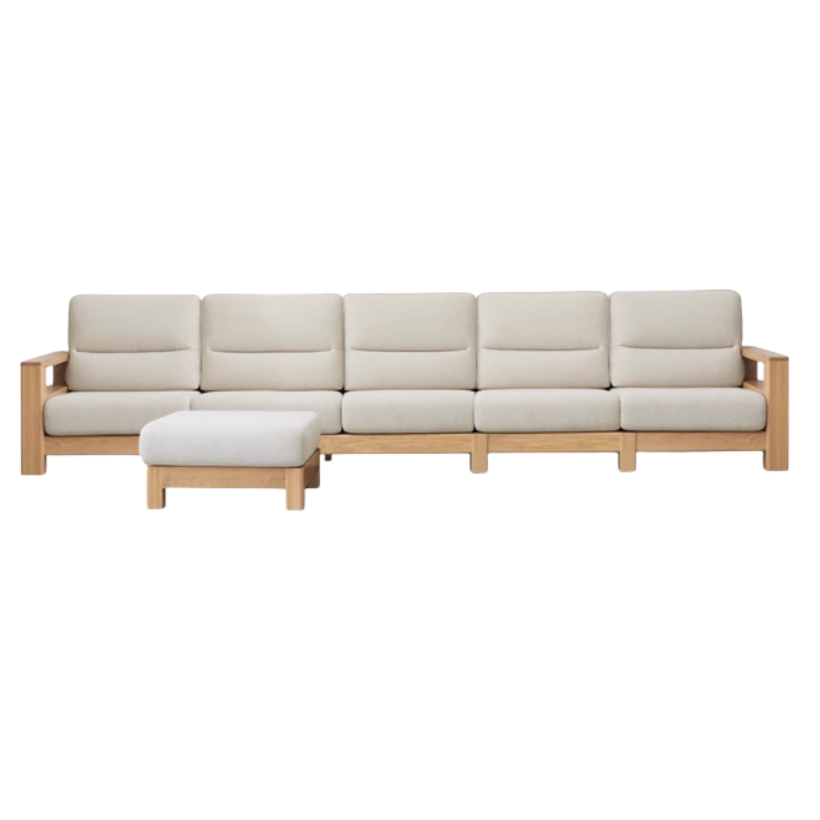 Ash Solid Wood Corner Sofa.