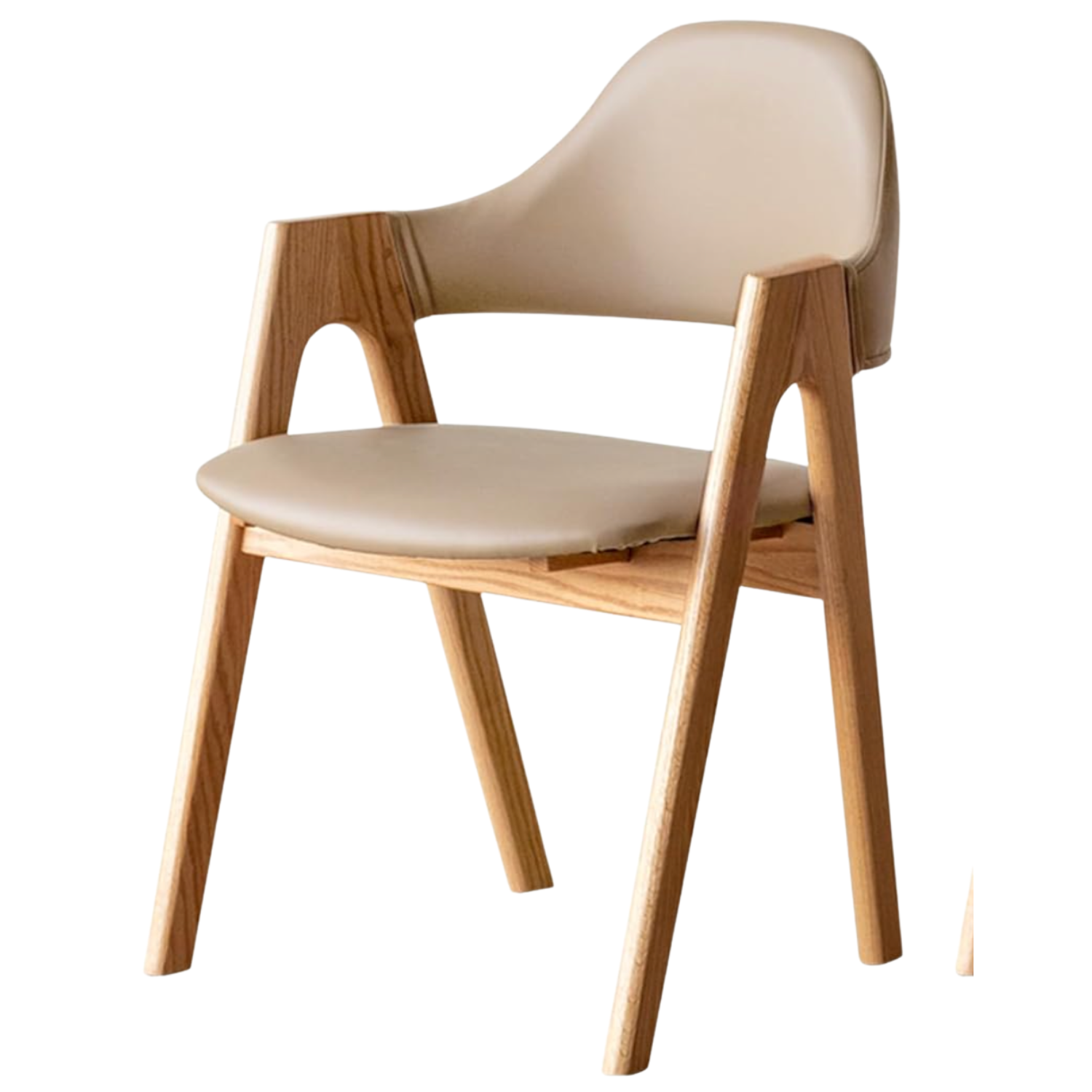 Black Walnut, Oak Solid Wood, Organic Leather, Armchair