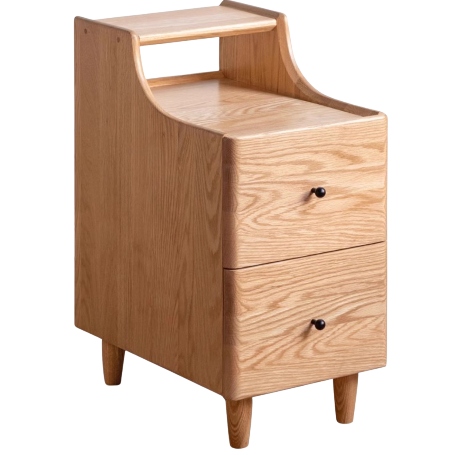 Oak, Ash Solid Wood, Solid Rubberwood Nightstand.