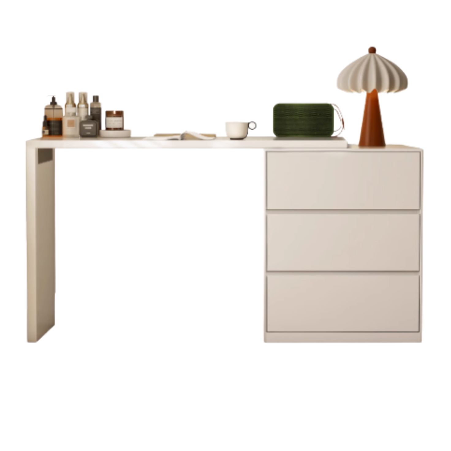 Poplar Solid Wood Cream Style Telescopic Dressing Table.