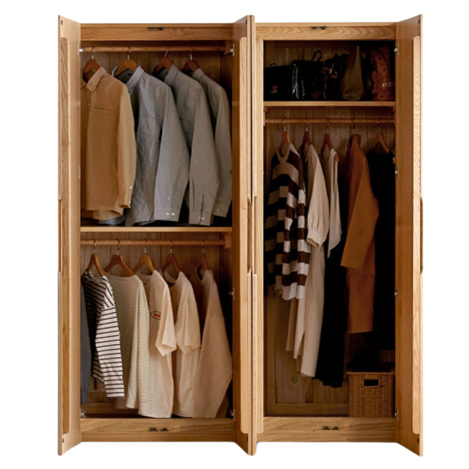 Oak Solid Wood Nordic Wardrobe.