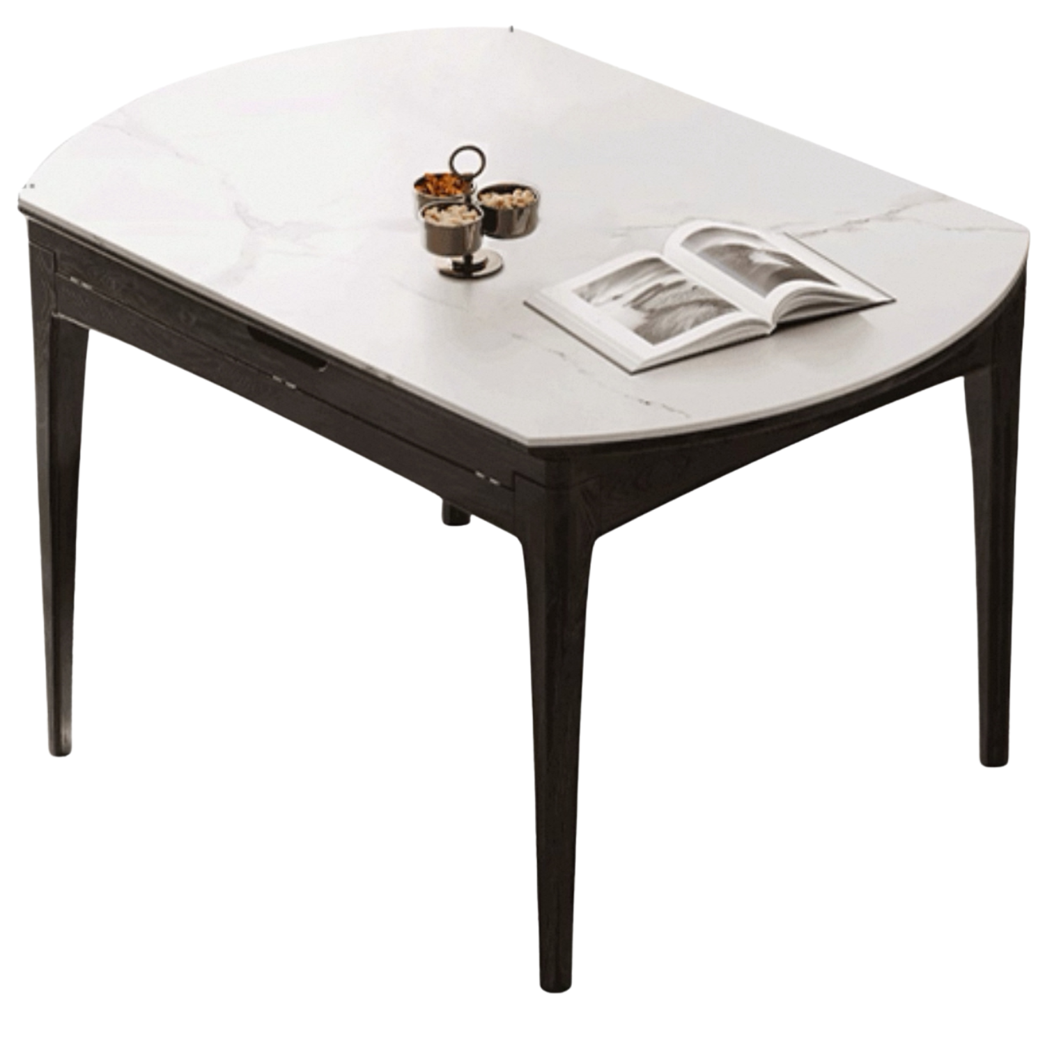Oak Solid Wood Light Luxury Rock Slab Folding Dining Table