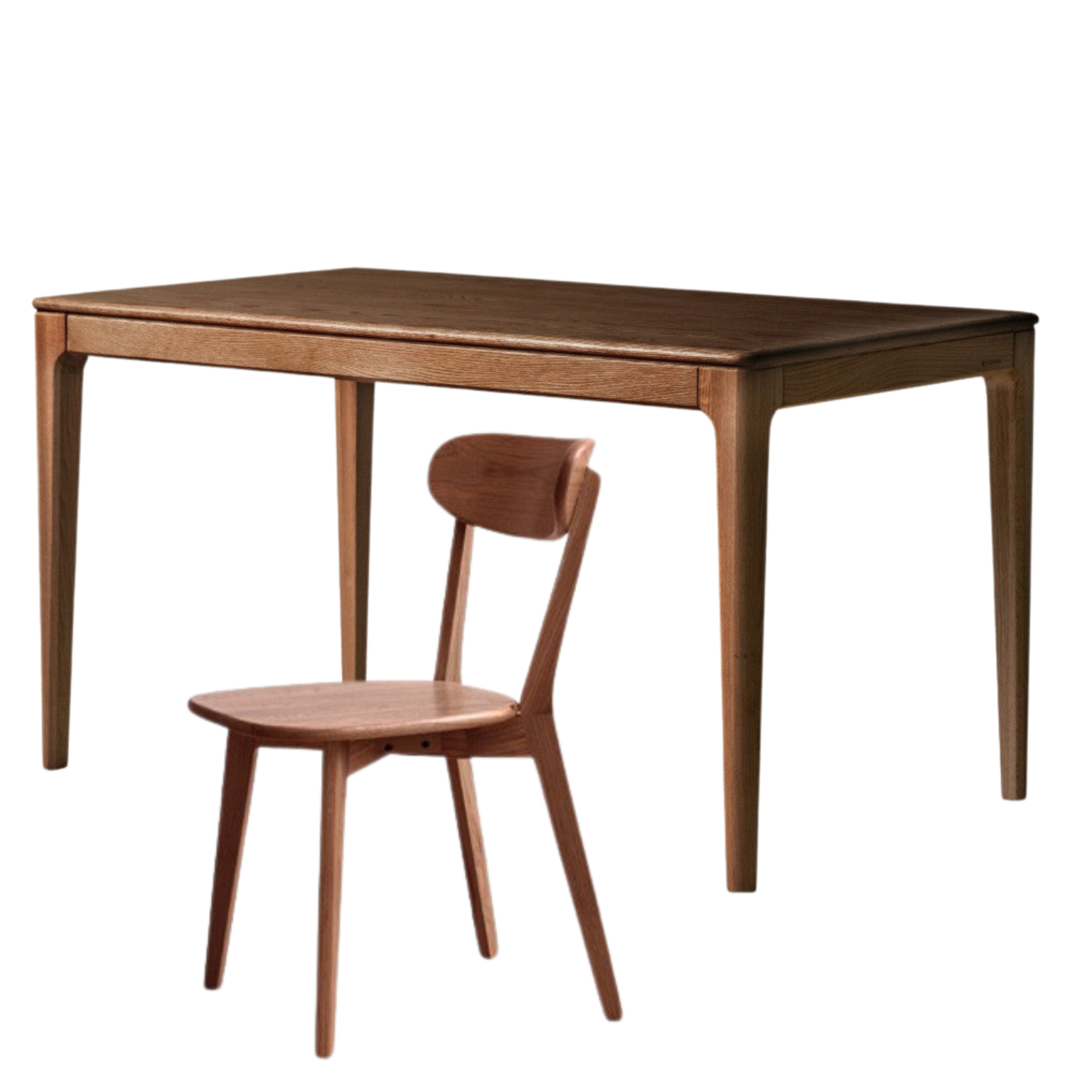 Oak, Ash Solid Wood Log Style Rectangular Dining Table