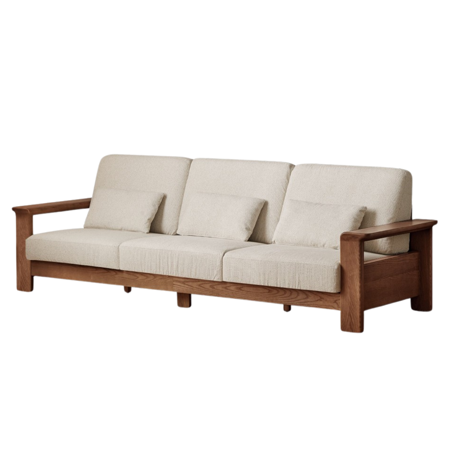 Ash solid Wood Modern Straight Sofa.
