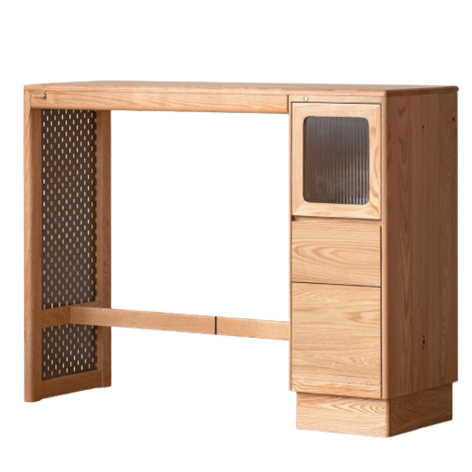 Oak Solid Wood Bar Cabinet Partition Cabinet High Foot Table