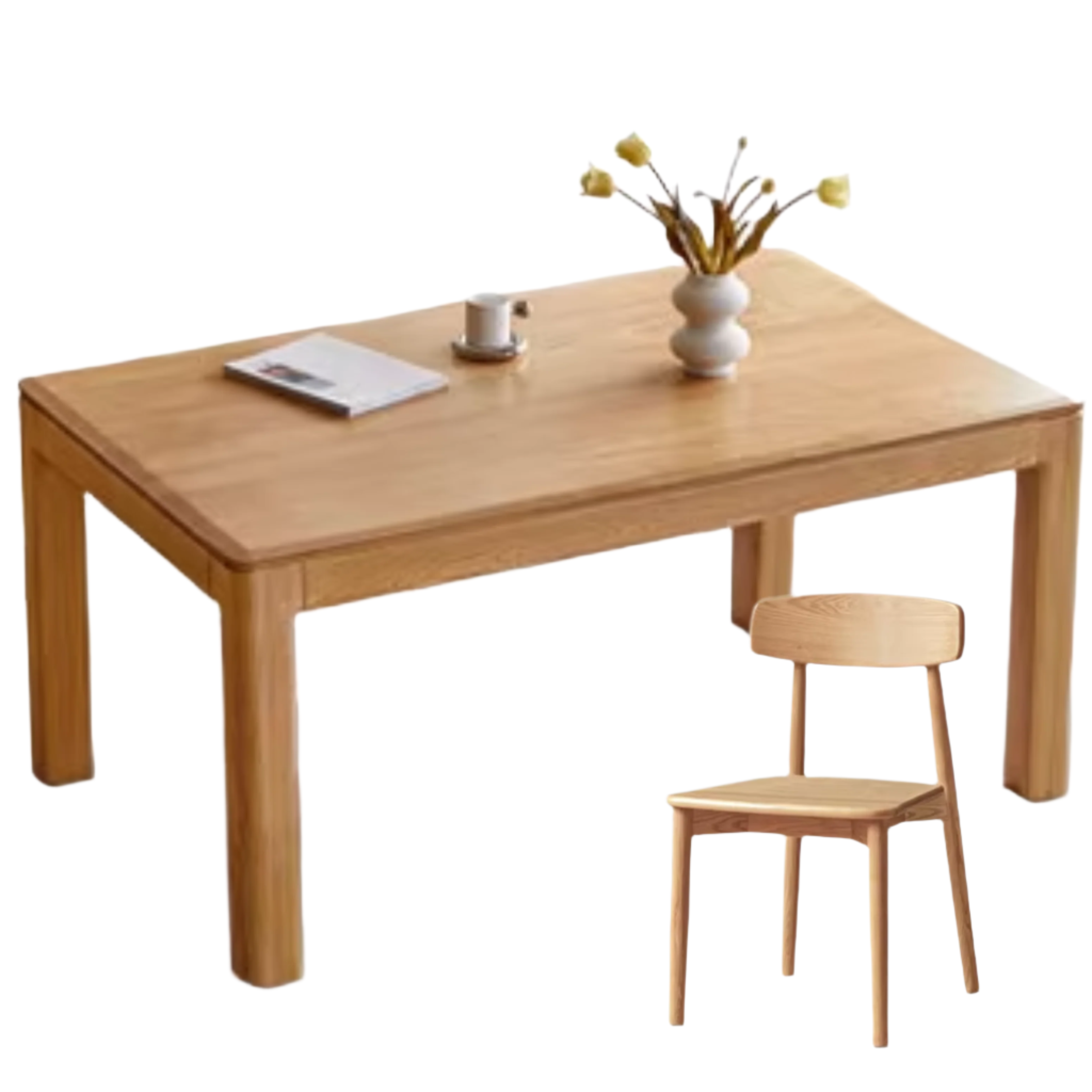 Oak, Red Oak Solid Wood Rectangular Dining Table