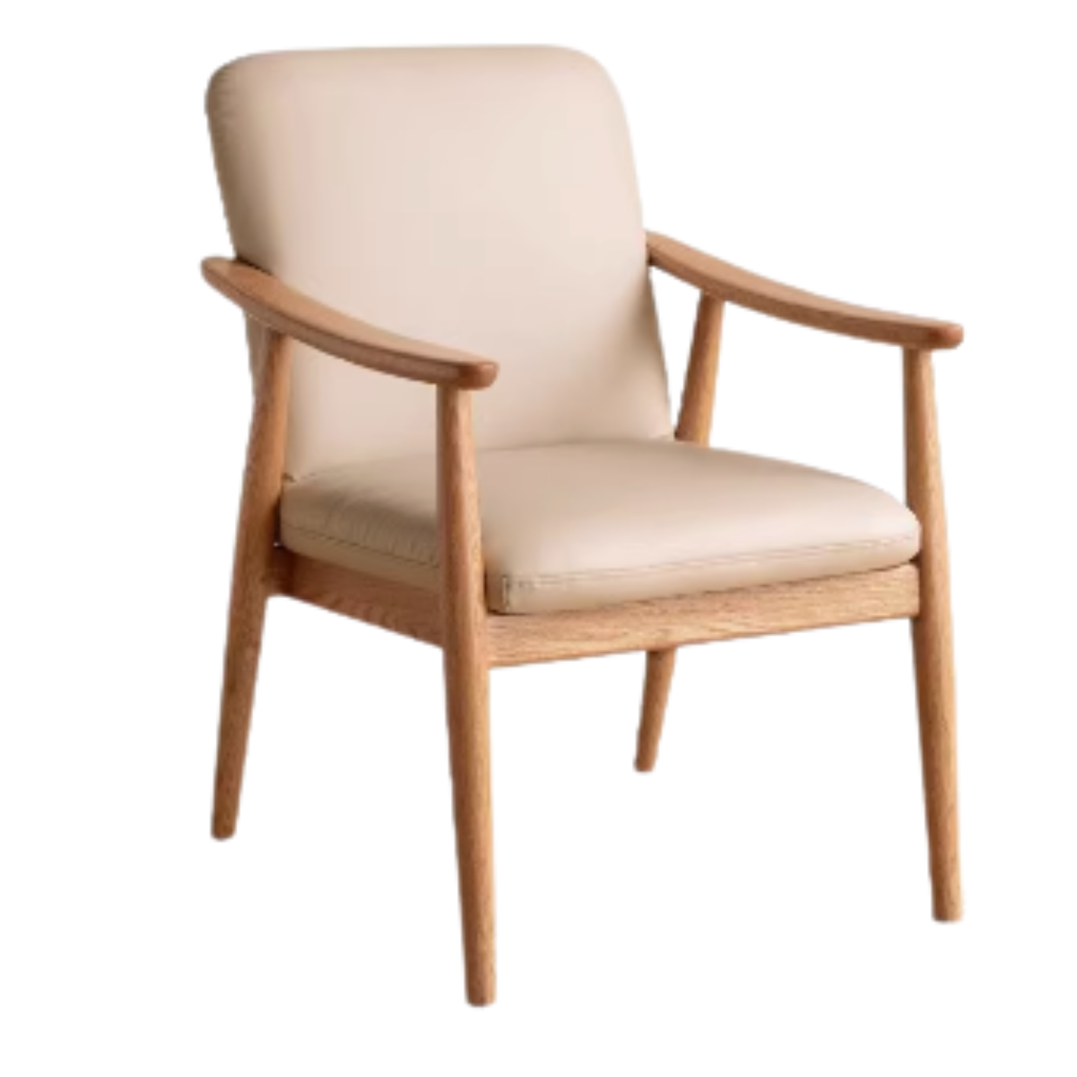 Oak Solid Wood Back Soft Dining Chair