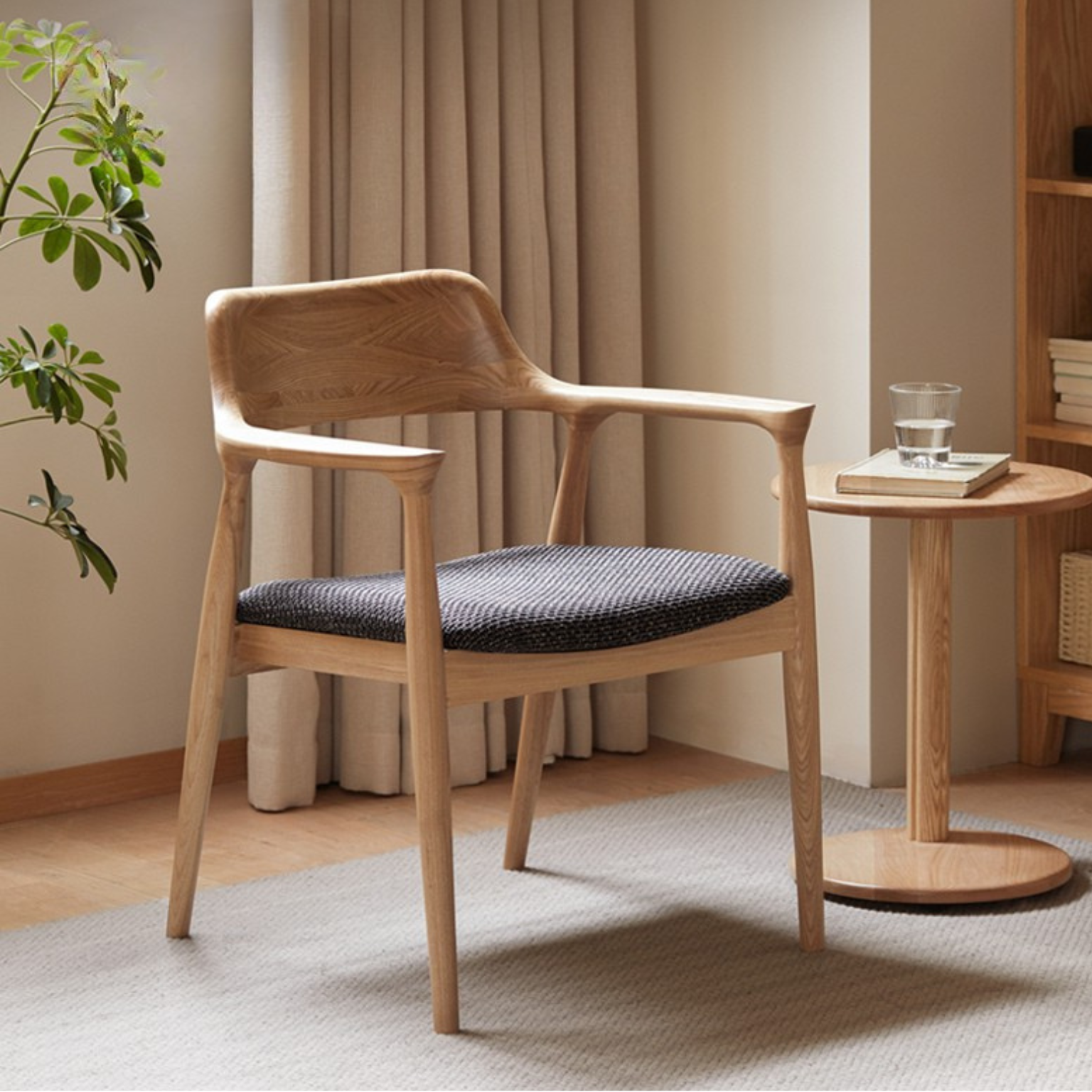 Ash Solid Wood Elegant Armchair