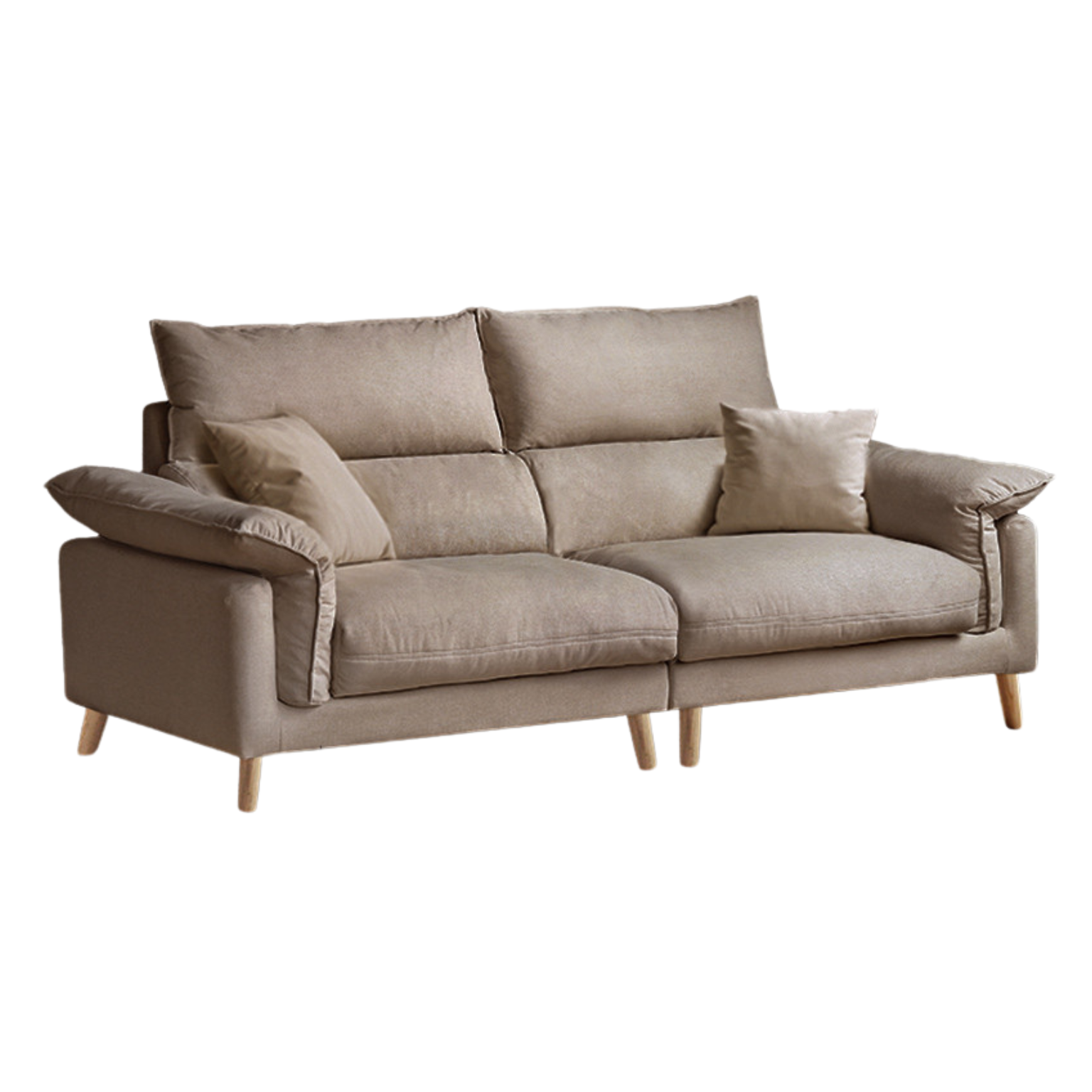 Fabric, Leather Modern White Down Sofa.