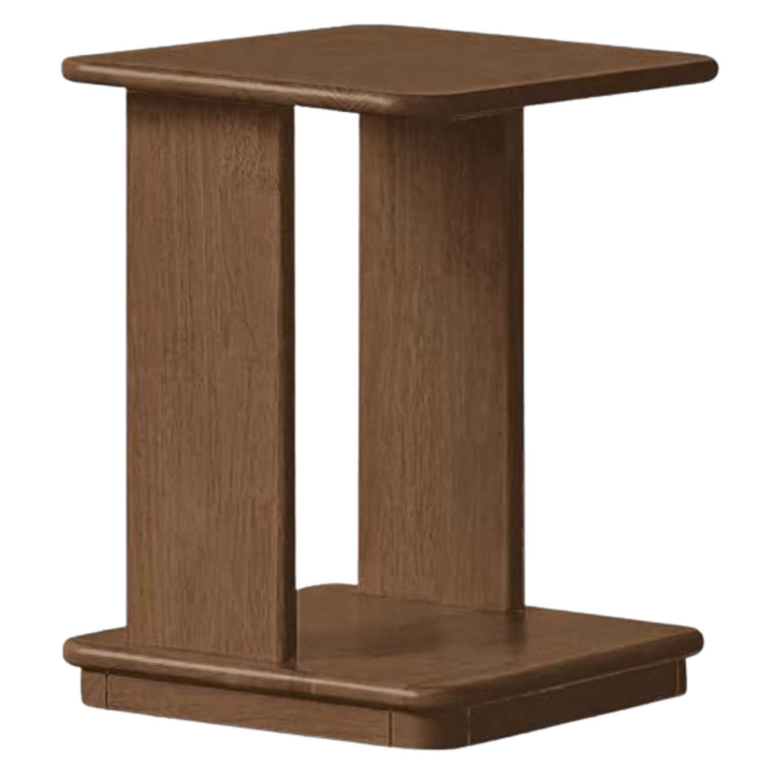 Beech, Solid Rubberwood Chic C-Shaped Side Table