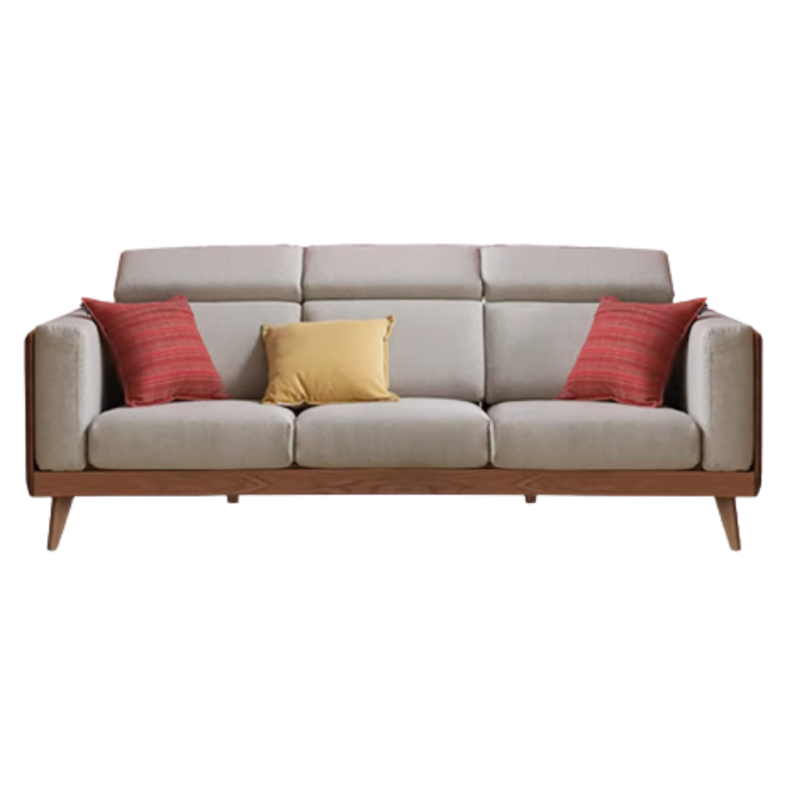 Oak, Ash Solid Wood Modern Fabric Sofa.