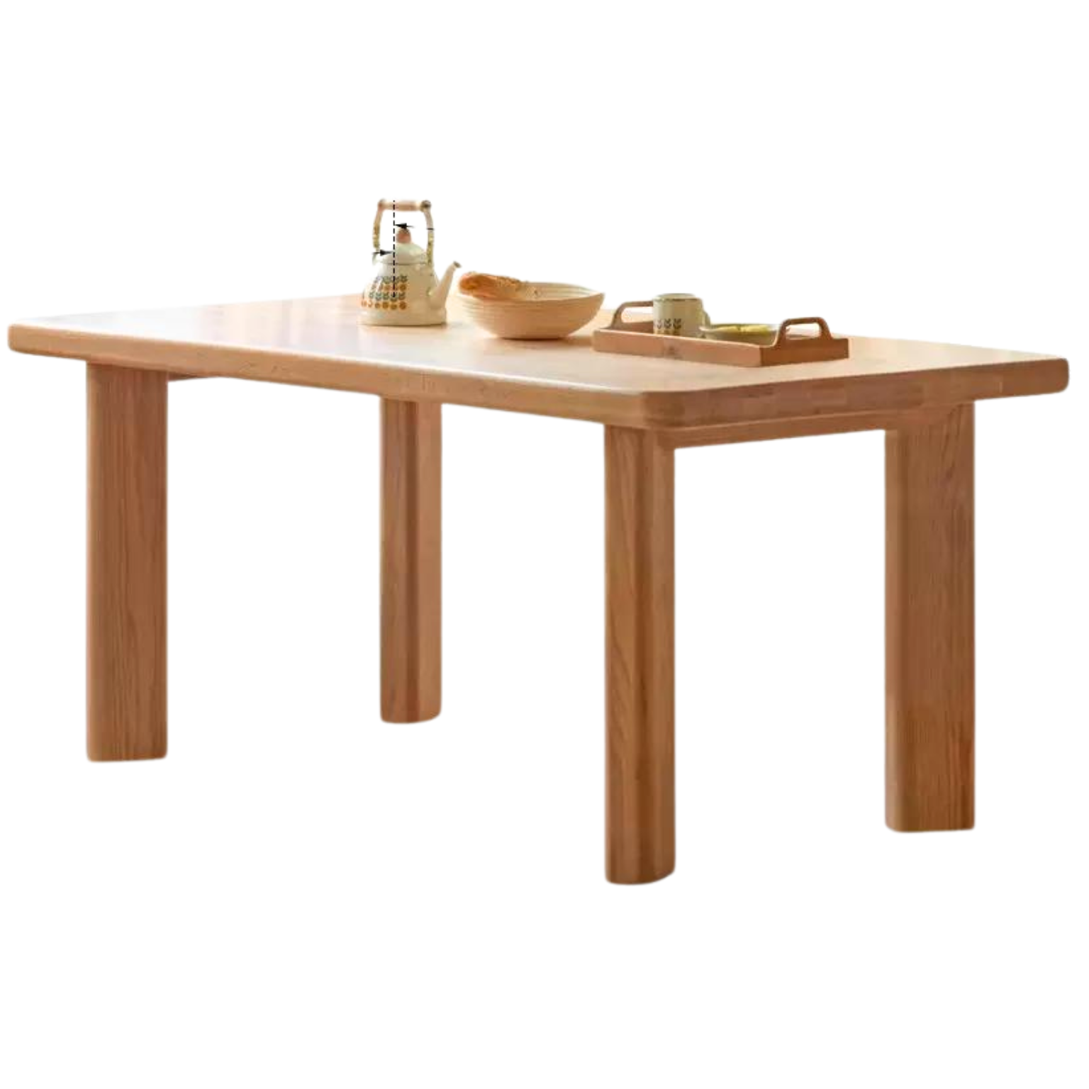 Oak Solid Wood Large Log Style Dining Table