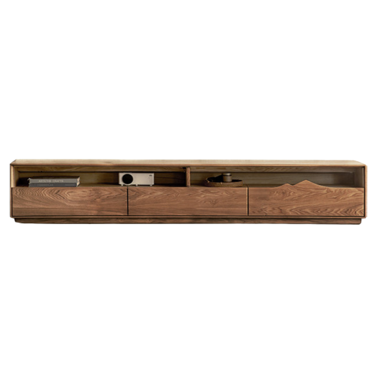 Black Walnut, Ash Solid Wood Large Capacity Floor TV Table