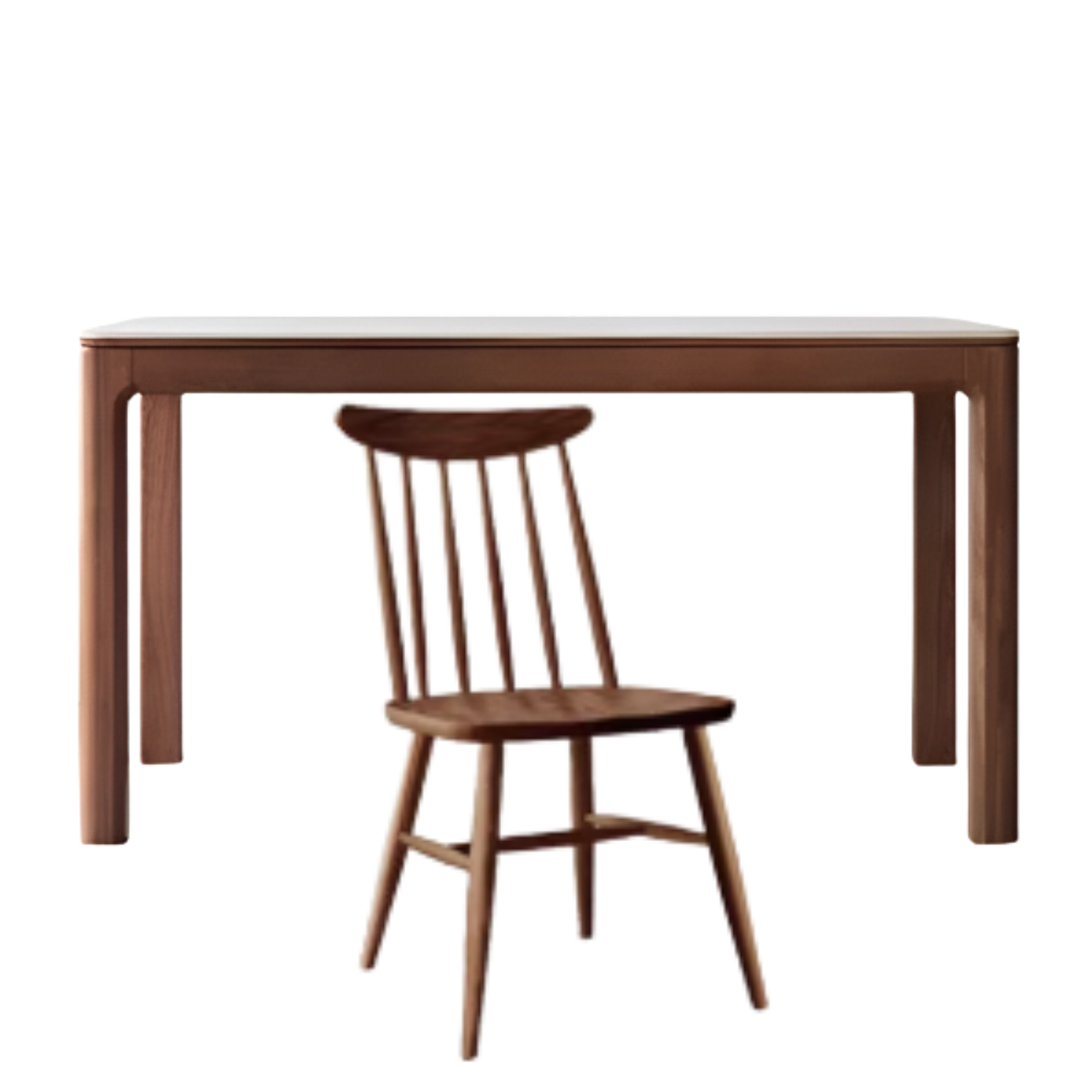 Ash Solid Wood Rock Plate Brown Dining Table