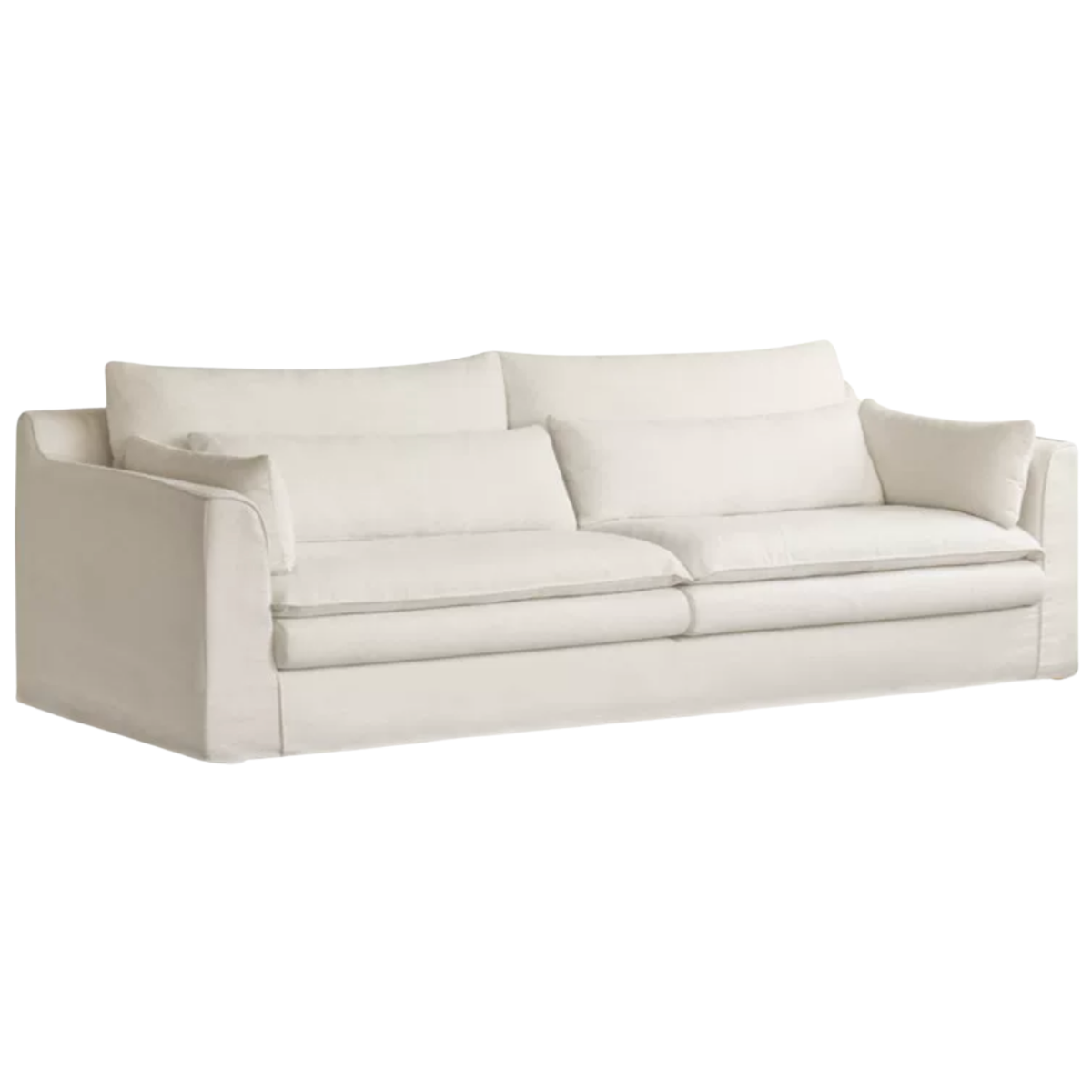Deep Seat Modular Sofa with Cotton-Linen Upholstery