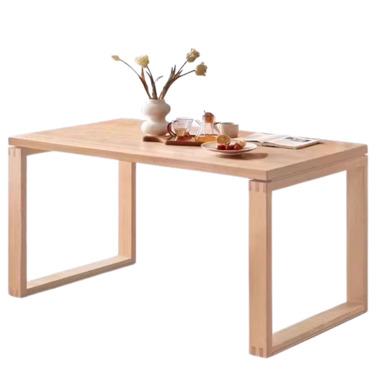 Beech, Oak Solid Wood Large Dining Table