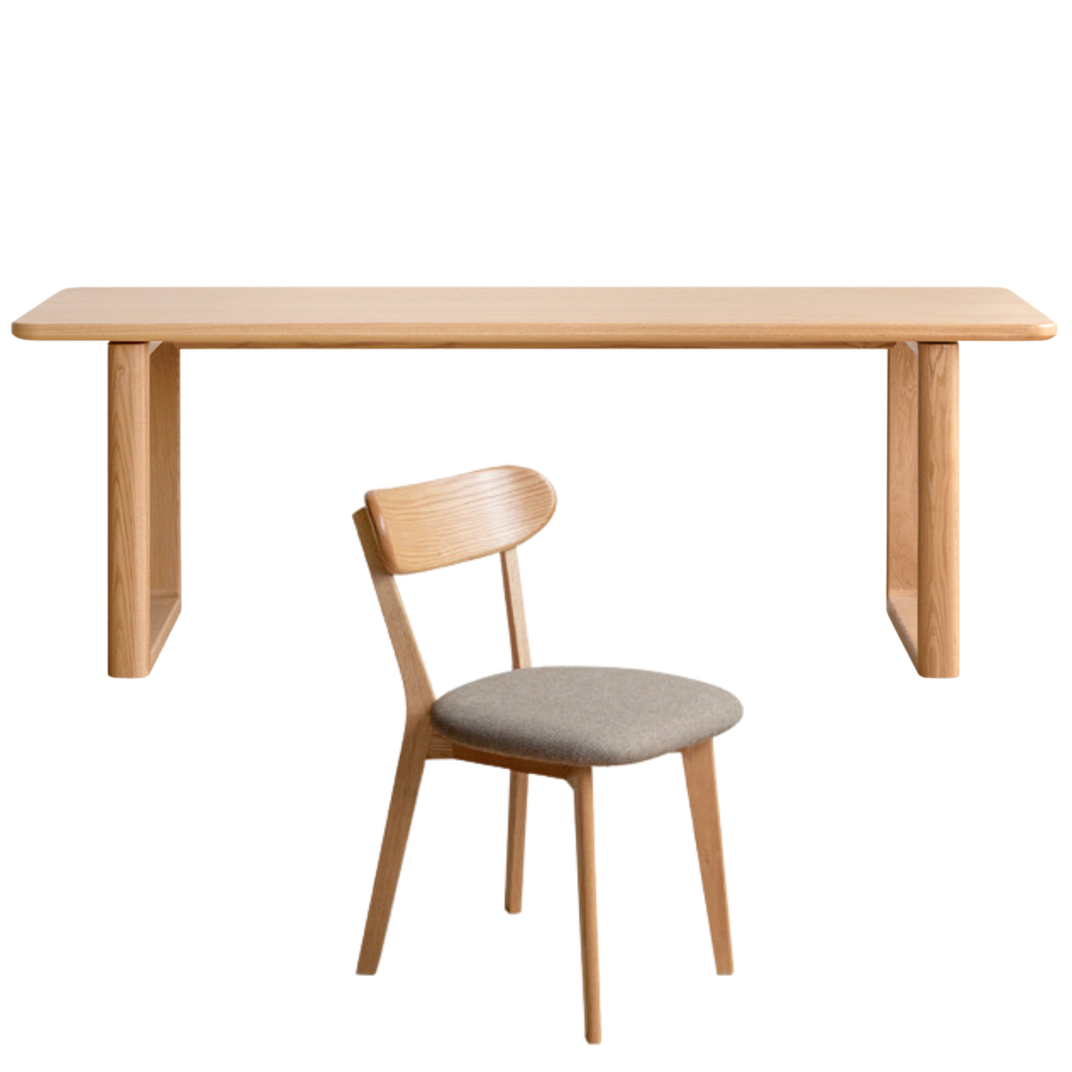 Oak Solid Wood Large Plate Dining Table