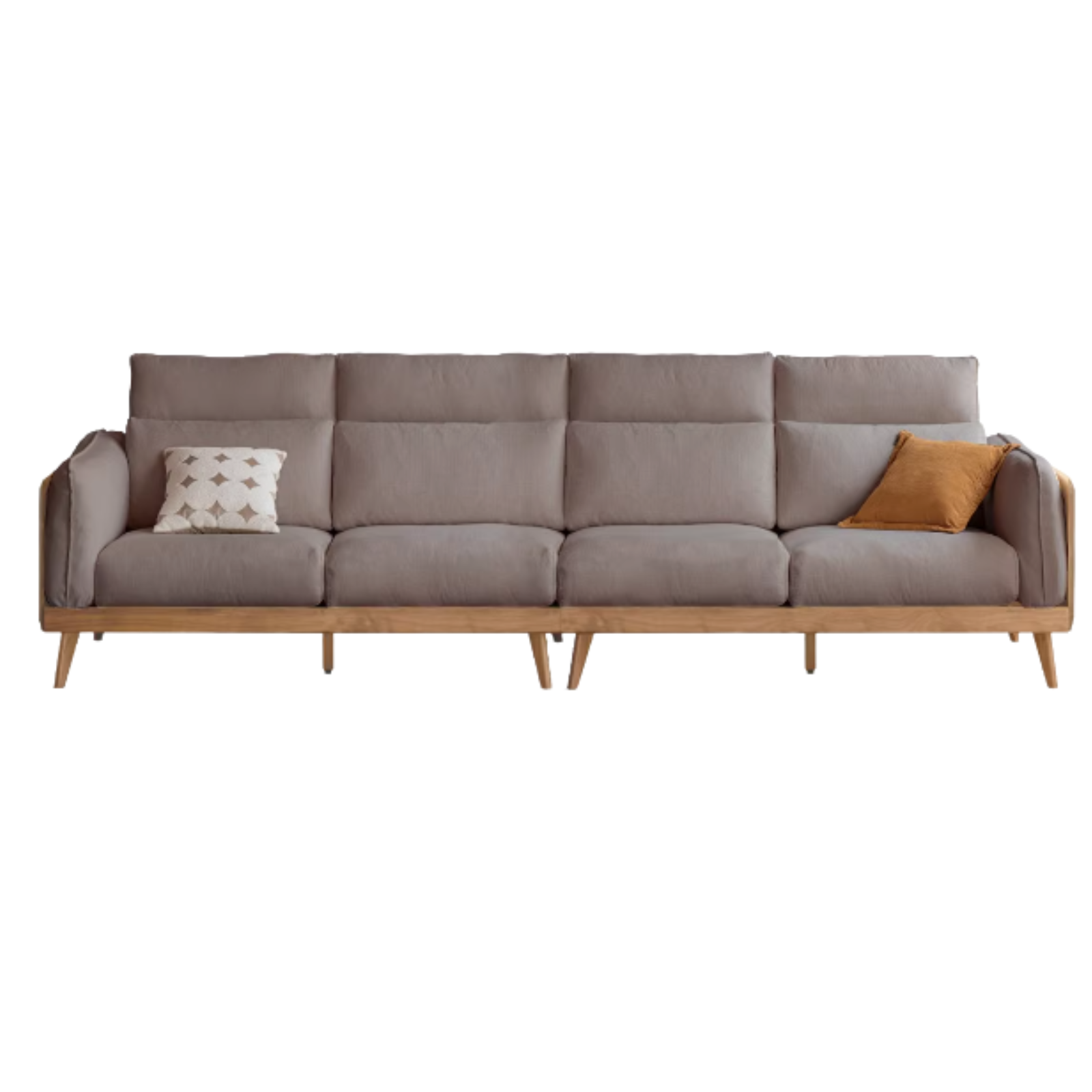 Black Walnut, Ash Solid Wood Genuine Leather Down Sofa.