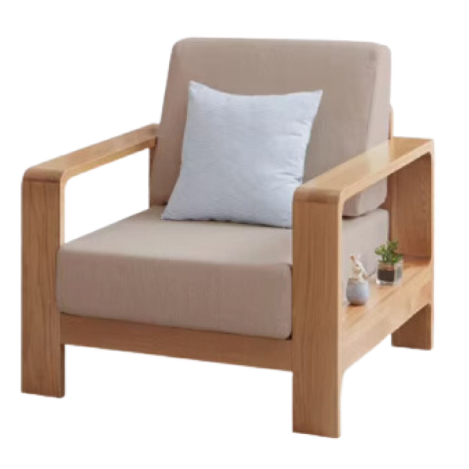 Oak, Poplar, Rubberwood, Beech Solid Wood Modern Fabric Sofa.