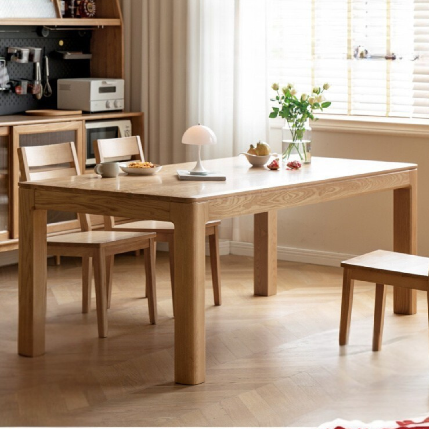 Oak, Red Oak Solid Wood Rectangular Dining Table