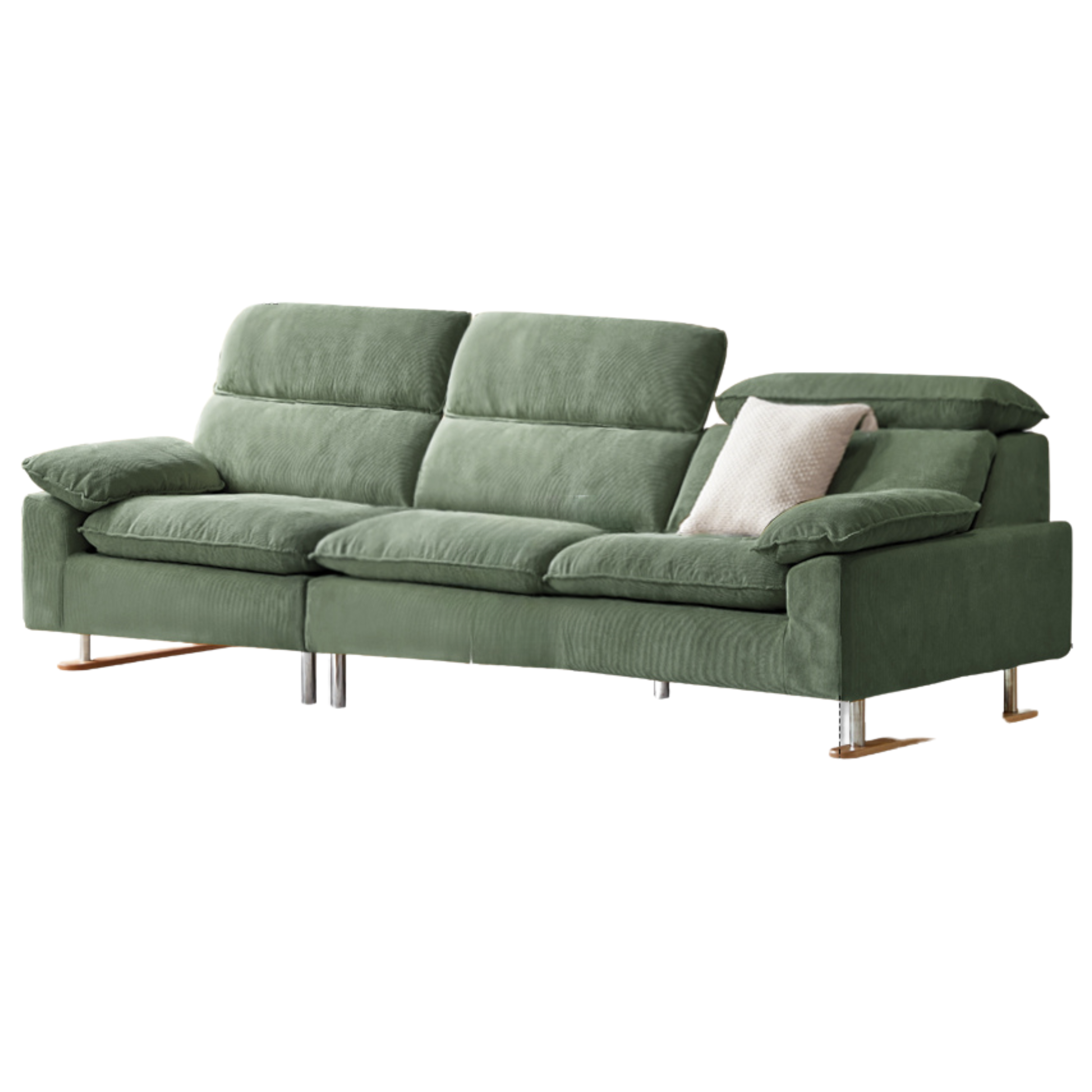 High-Back Corduroy Fabric Sofa with Removable Cover