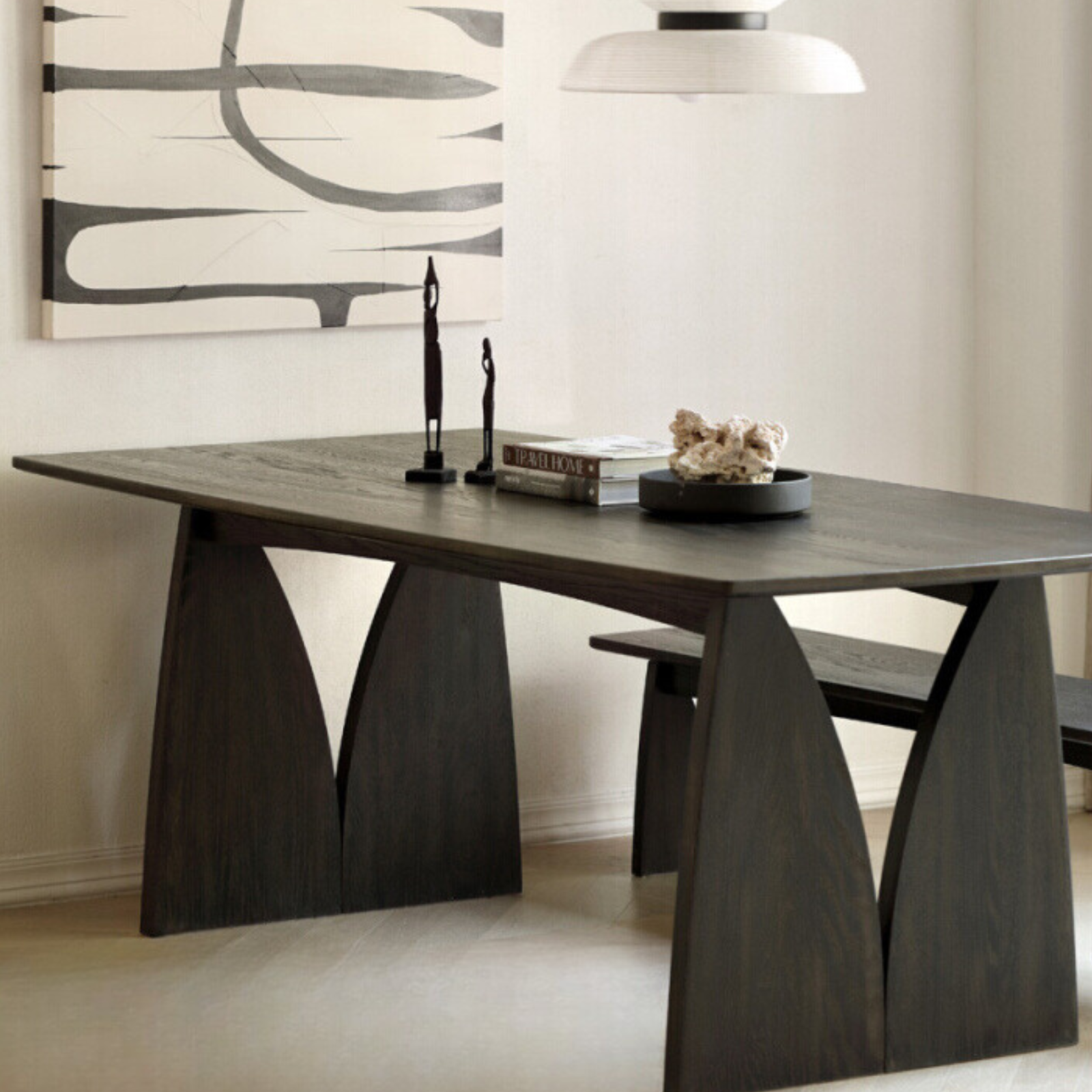 Oak Solid Wood Wabi Sabi Style Dining Table