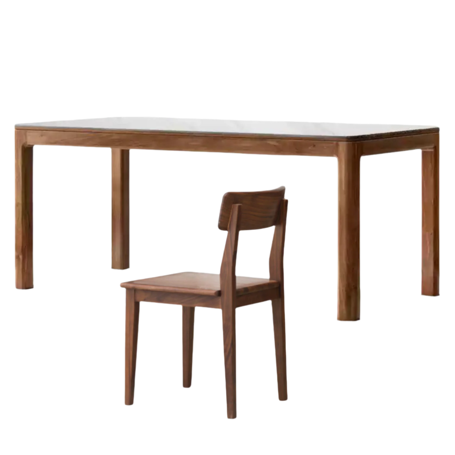 Black Walnut, Sandalwood Solid Wood Rock Slab Dining Table
