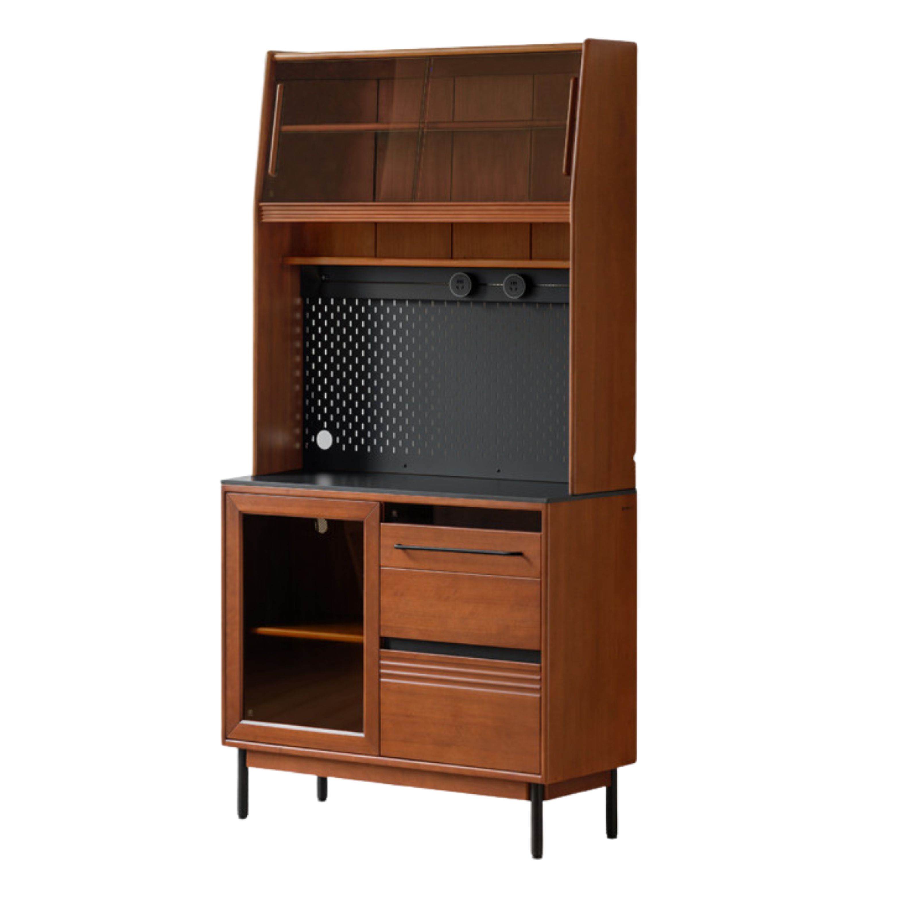 Poplar Solid Wood Antique Style Rock Board Buffet