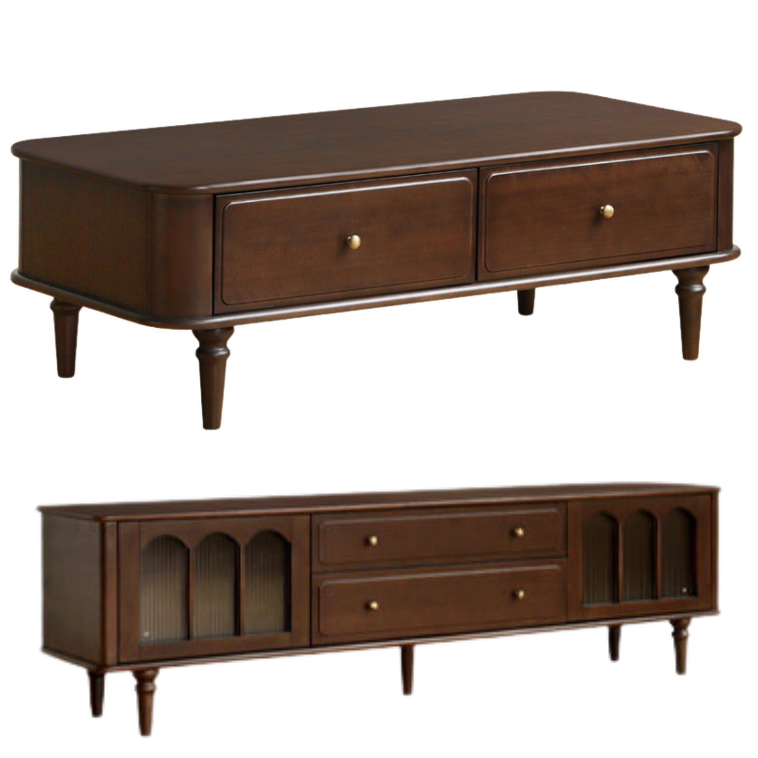 Poplar Solid Wood American Rectangular Coffee Table