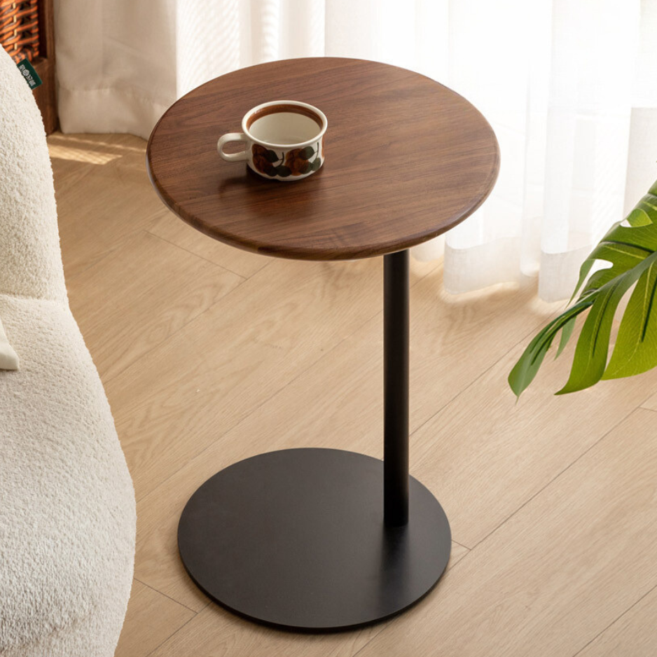 solid wood side a few black walnut creative sofa small round table ...