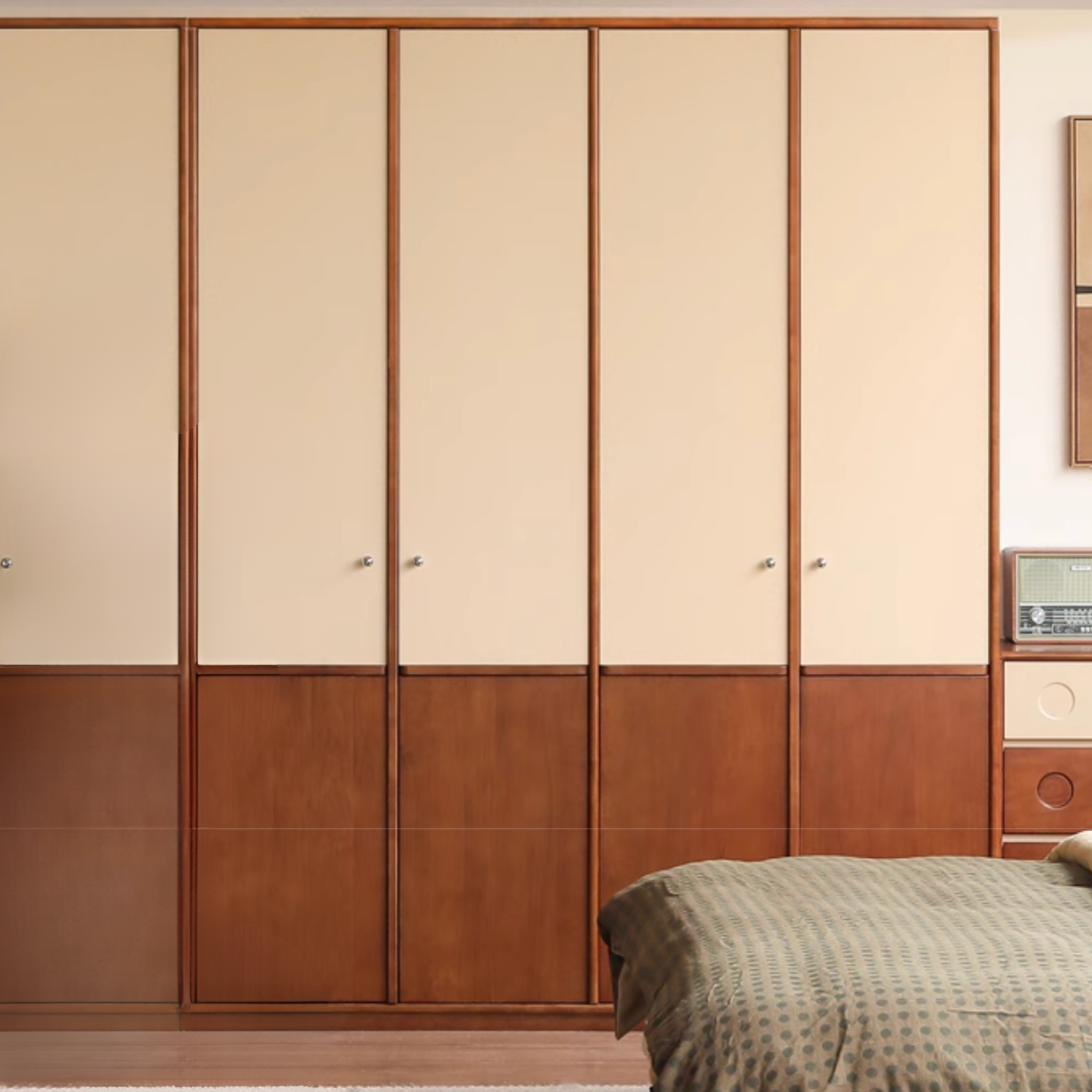 Poplar Solid Wood Antique Style Wardrobe.