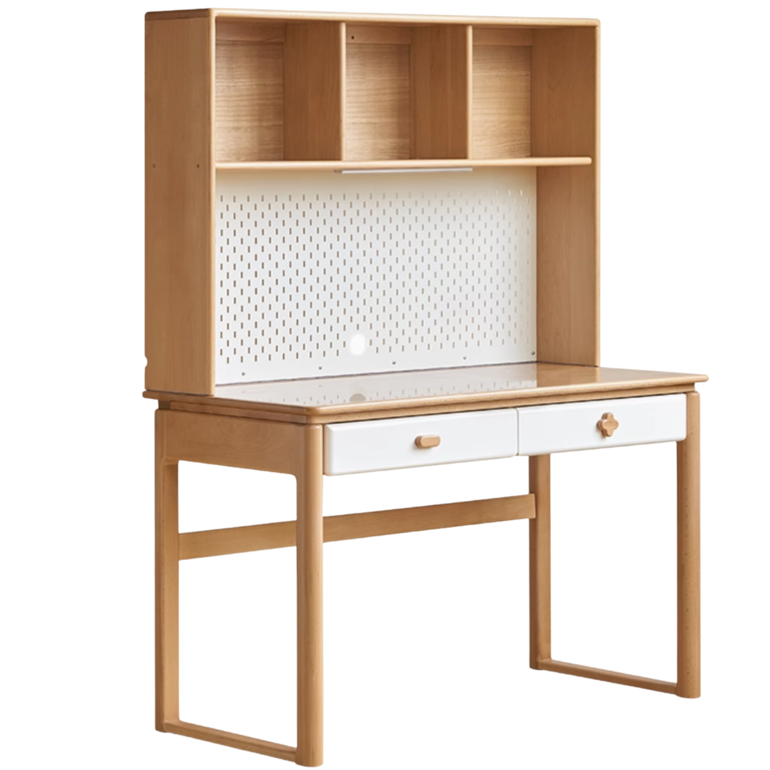 Beech Solid Wood Kids Learning Desk with Eye Protection Lamp