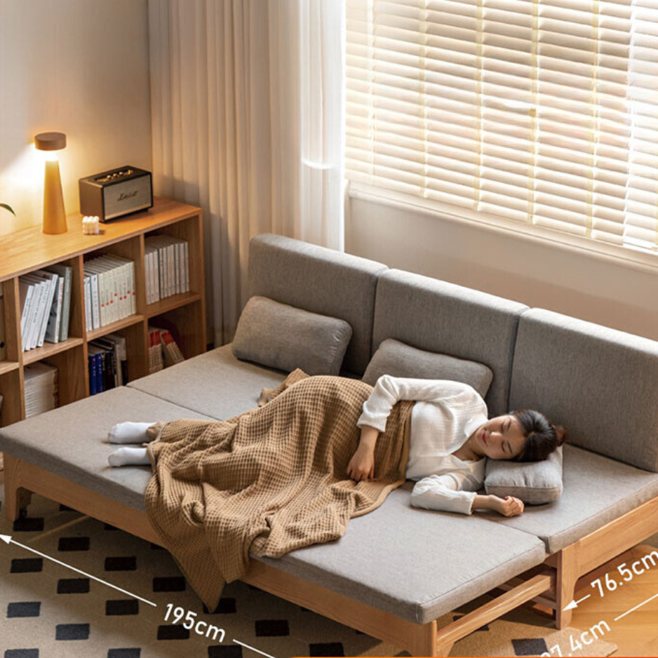 Oak Solid Wood Sleeper Sofa