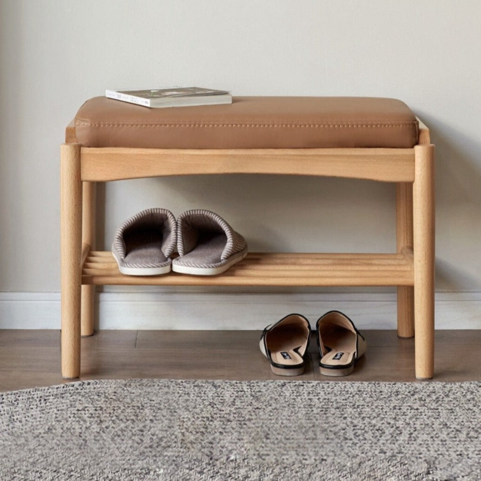 Beech Solid Wood Shoe Storage Bench