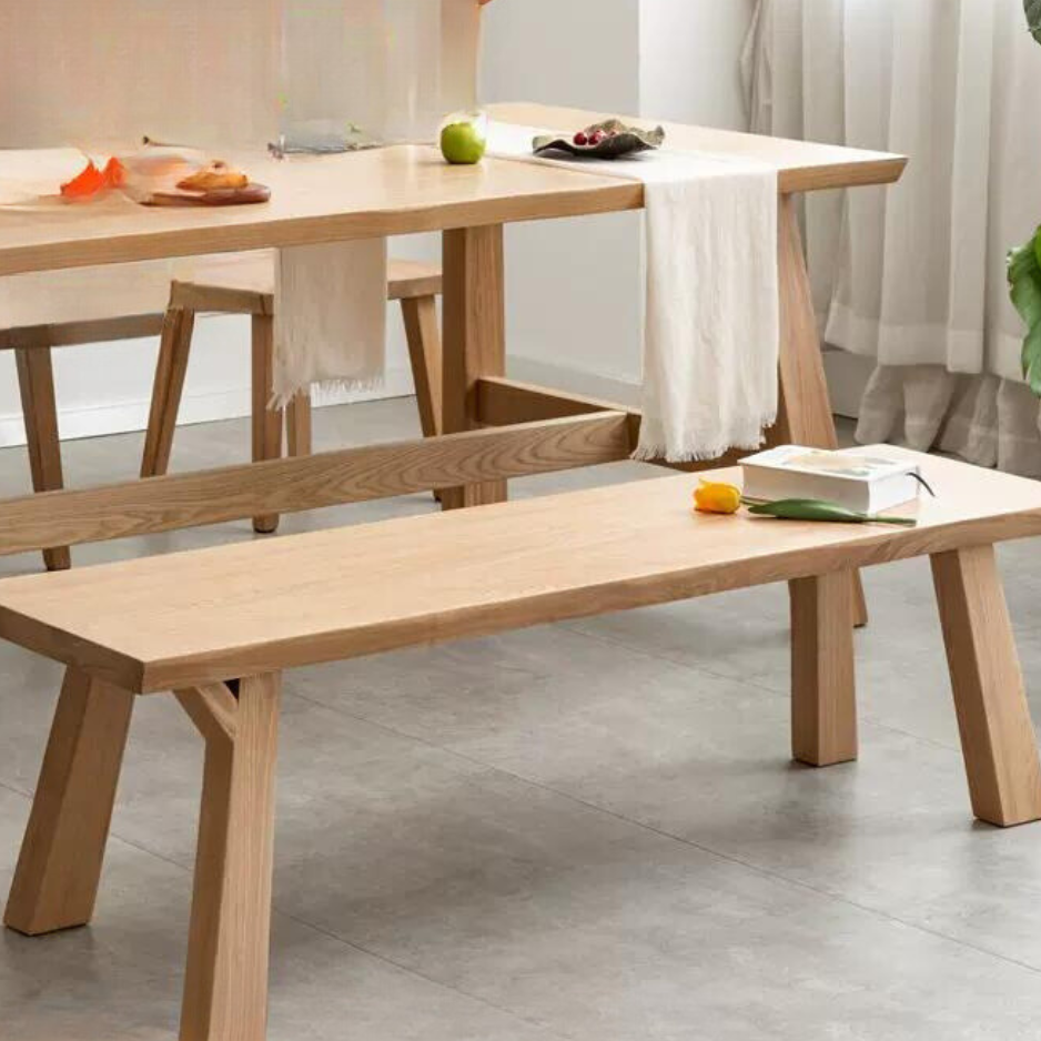 Ash Solid Wood Wabi Sabi Style Bench