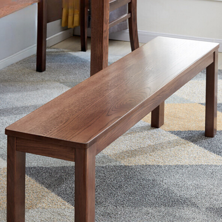 Black Walnut, Oak, Sandalwood Solid Wood, Solid RubberWood Nordic Long Bench