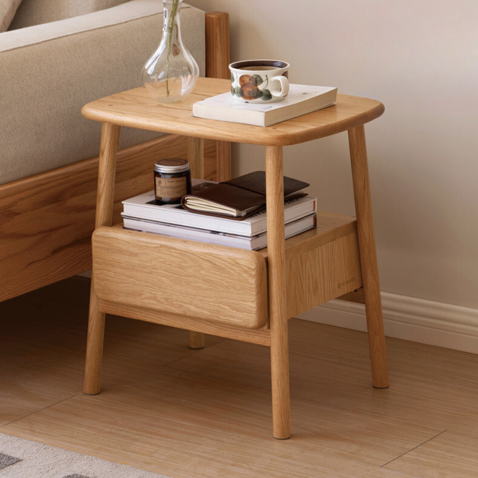 Oak, Beech Solid Wood Nightstand