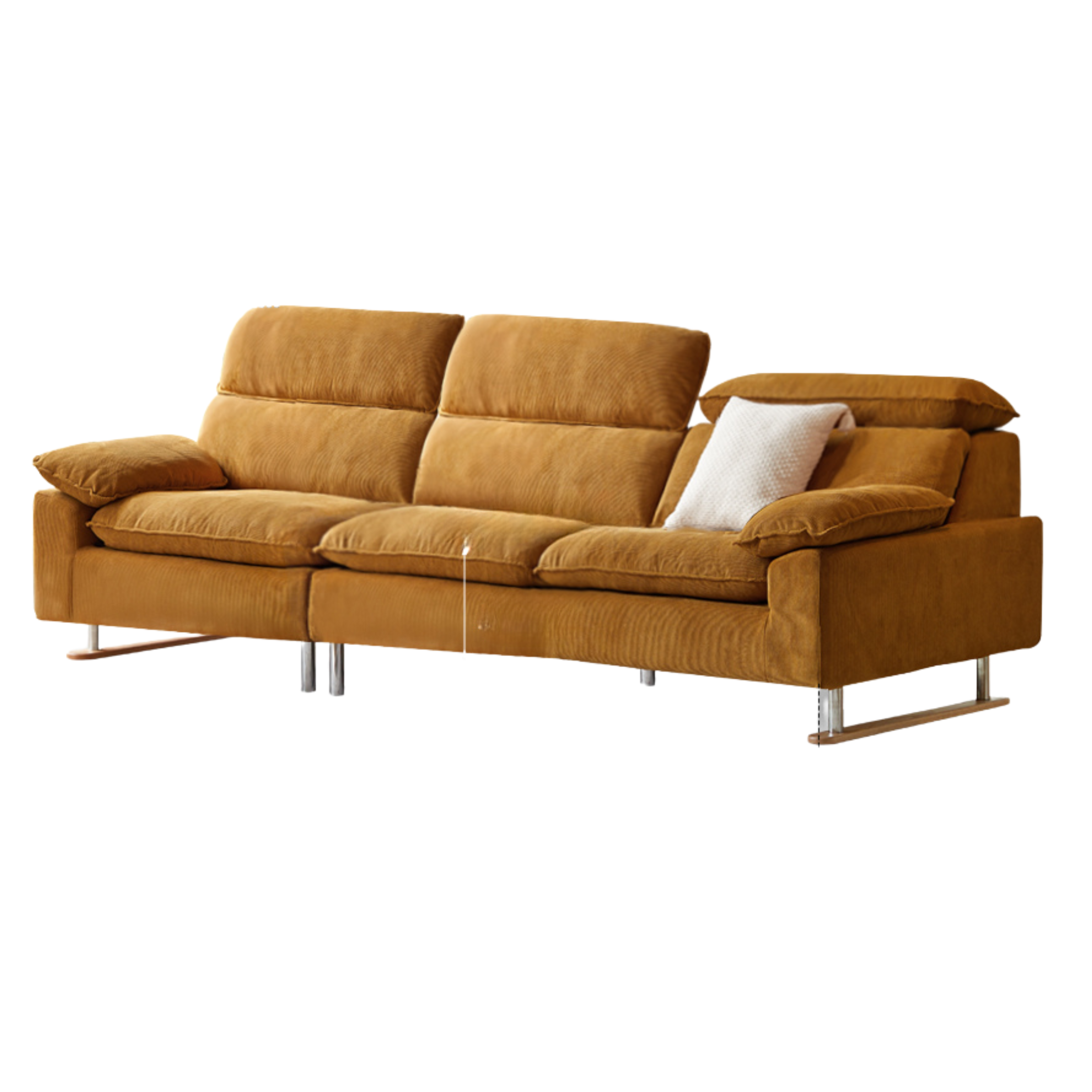 High-Back Corduroy Fabric Sofa with Removable Cover
