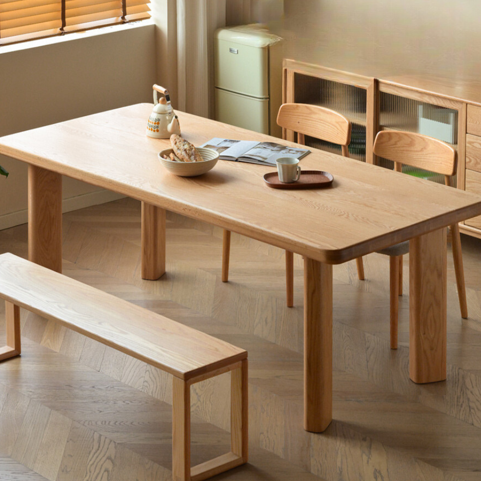 Oak Solid Wood Large Log Style Dining Table