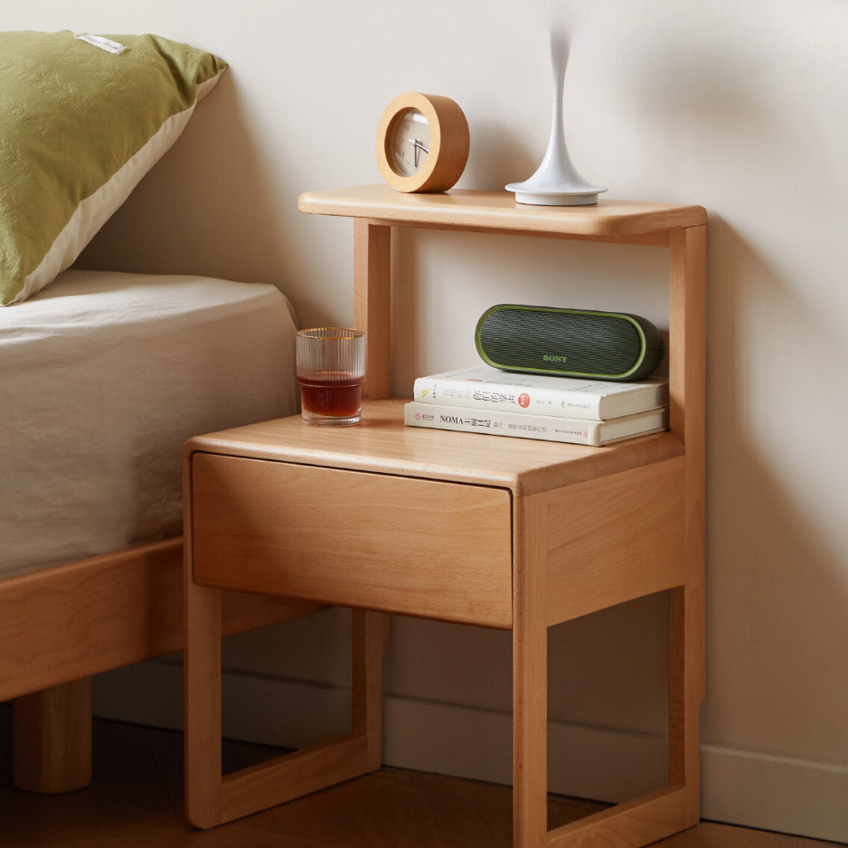 Beech Solid Wood Nightstand.